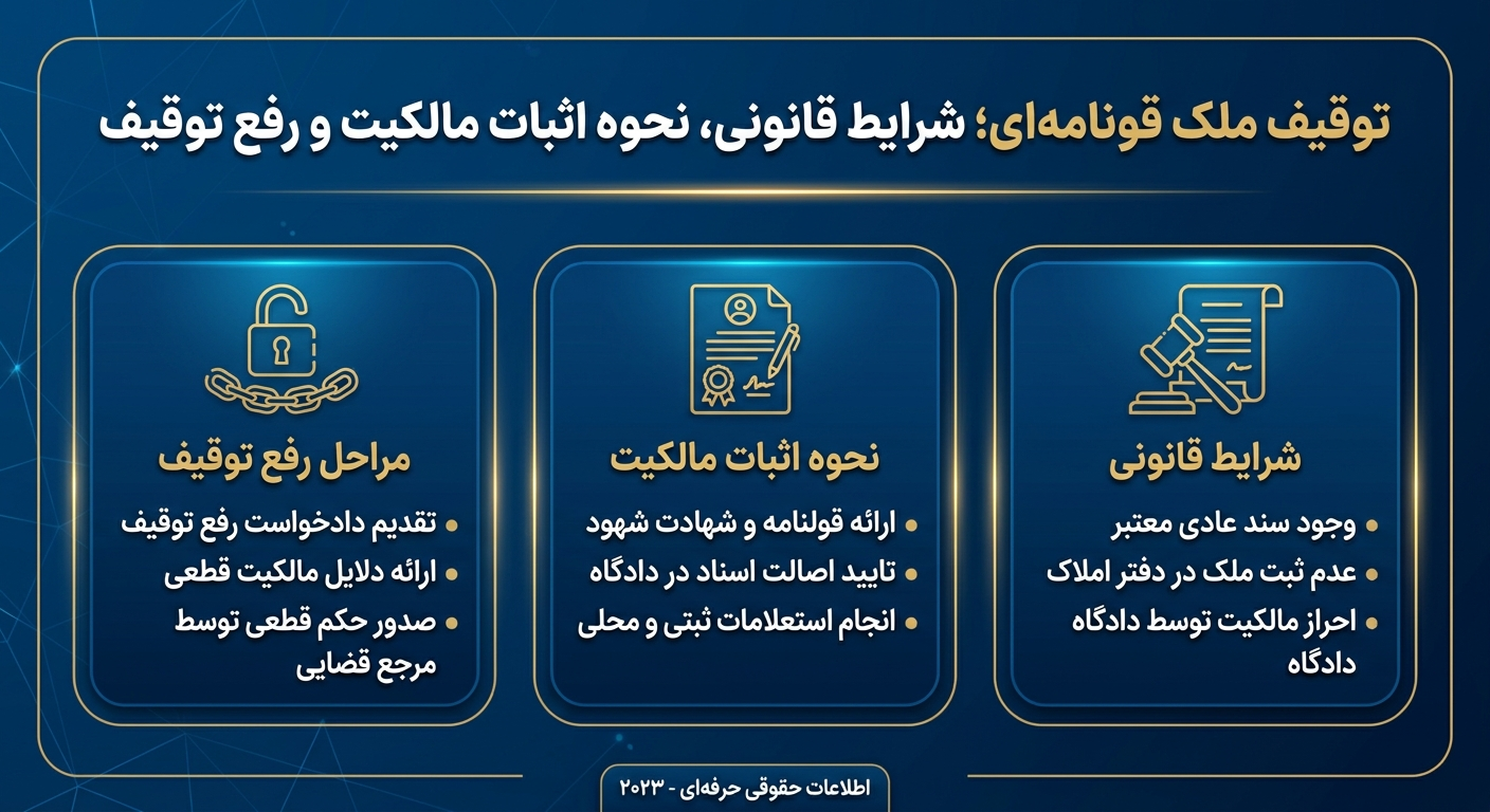 توقیف ملک قولنامه‌ای؛ شرایط قانونی، نحوه اثبات مالکیت و رفع توقیف