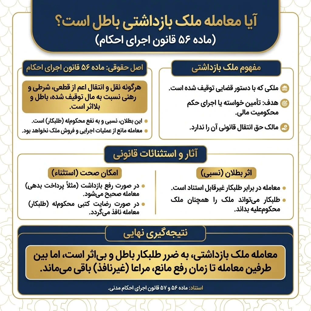 آیا معامله ملک بازداشتی باطل است؟ (ماده ۵۶ قانون اجرای احکام)