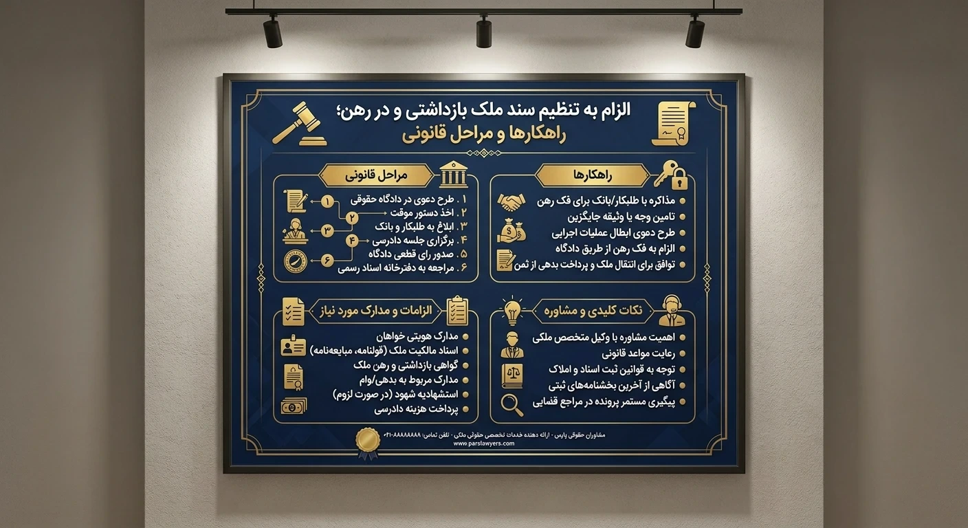الزام به تنظیم سند ملک بازداشتی و در رهن؛ راهکارها و مراحل قانونی